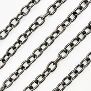 Black Rhodium Sterling Silver Oval Link Chain